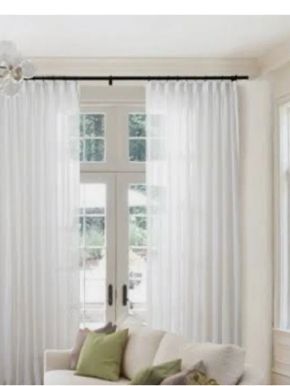 TWOPAGES Flynn White Linen Curtain Panel 52x108 Pinch Pleat - **Read Note**